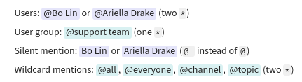 Markdown mentions